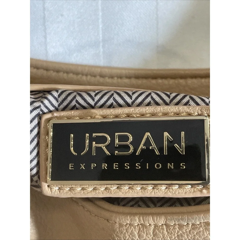 Urban Expressions Tan Faux Leather Slouchy Hobo Shoulder Bag With Braided Strap